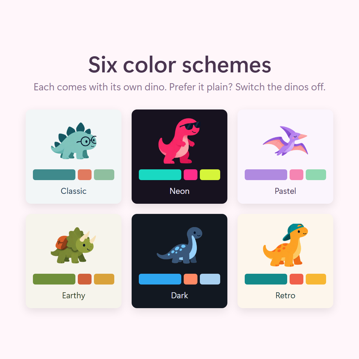 Six color schemes
