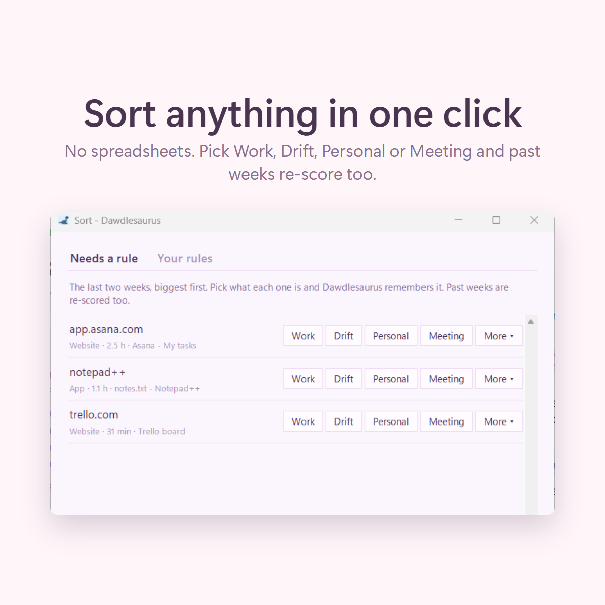 Sort anything in one click